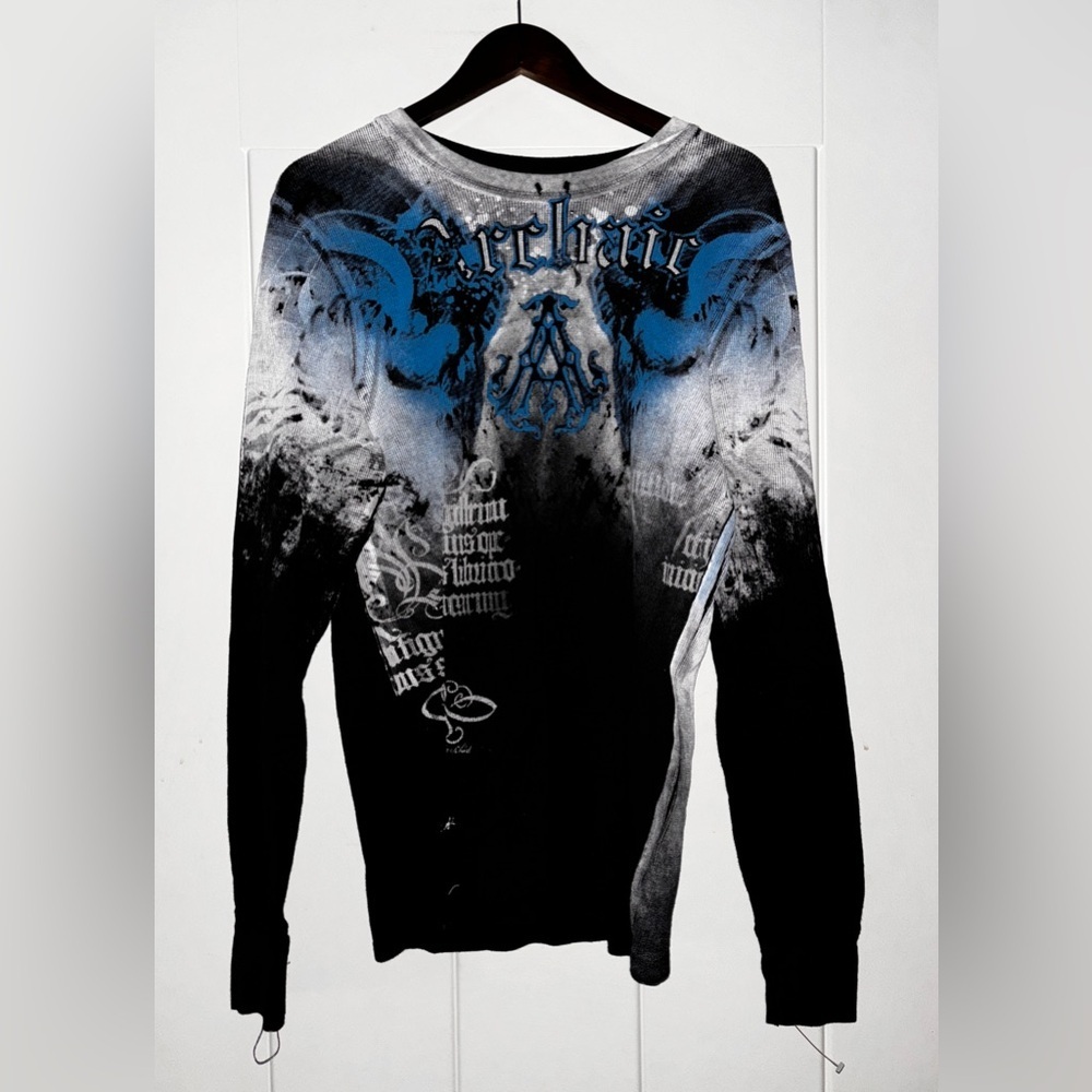 Affliction Archaic Night Watcher Thermal Shirt Men L MMA‎ Ultimate Fighter Tough